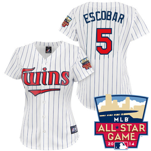 Eduardo Escobar #5 mlb Jersey-Minnesota Twins Women's Authentic 2014 ALL Star Home White Cool Base Baseball Jersey